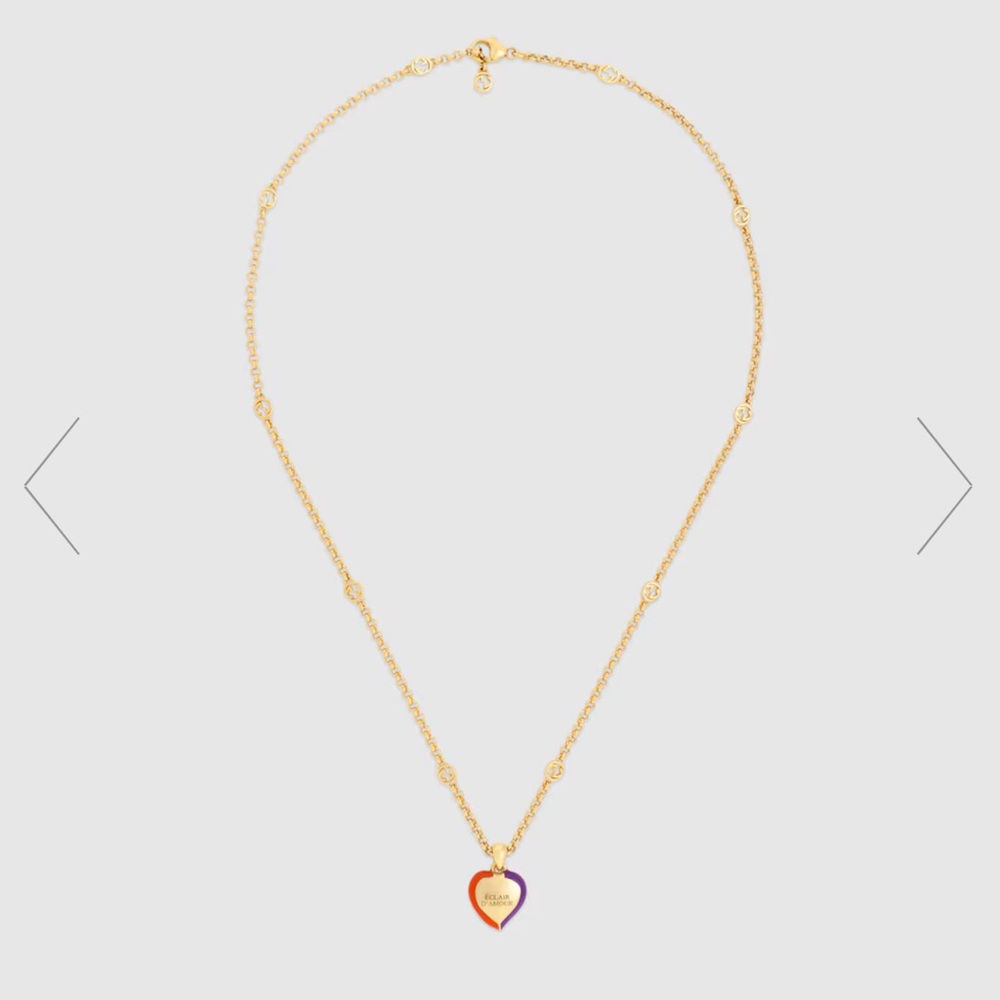 Gucci Interlocking G Heart Lightning Charm Neckla… - image 3